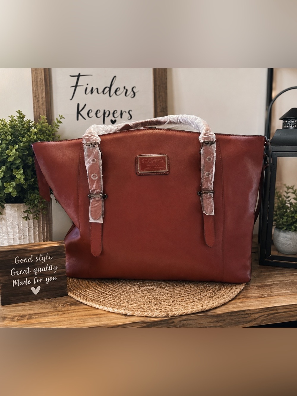 Mosiso Laptop New Tote Bag – Brown Faux Leather Business Shoulder Bag